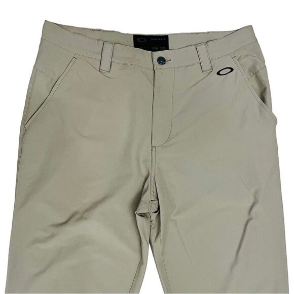 Oakley Golf Tan Flat Front Pockets Men’s Pants Sz 34x33 - Picture 3 of 12